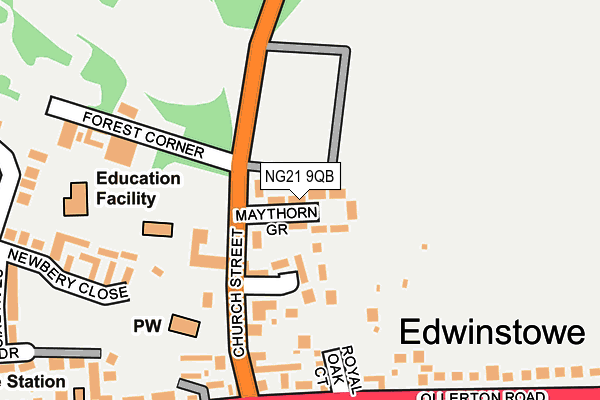 NG21 9QB map - OS OpenMap – Local (Ordnance Survey)