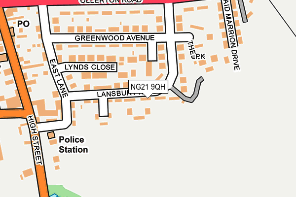 NG21 9QH map - OS OpenMap – Local (Ordnance Survey)