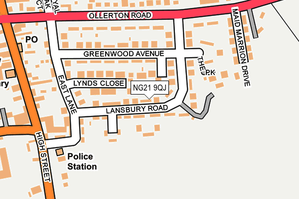 NG21 9QJ map - OS OpenMap – Local (Ordnance Survey)