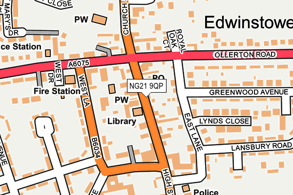 NG21 9QP map - OS OpenMap – Local (Ordnance Survey)