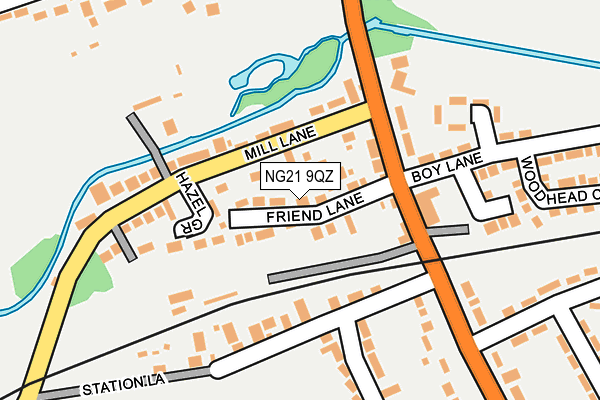 NG21 9QZ map - OS OpenMap – Local (Ordnance Survey)