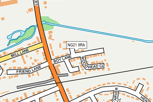 NG21 9RA map - OS OpenMap – Local (Ordnance Survey)