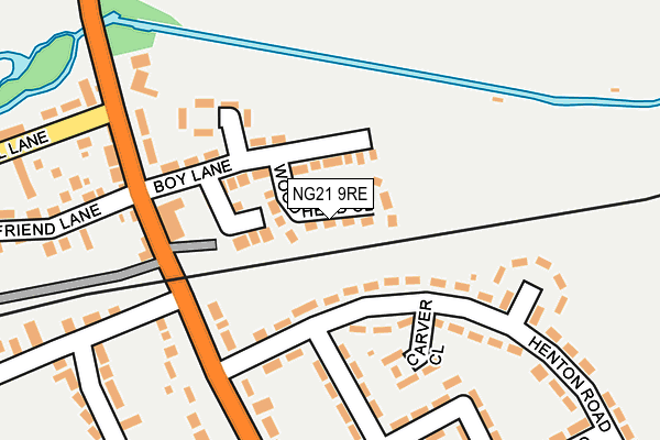 NG21 9RE map - OS OpenMap – Local (Ordnance Survey)