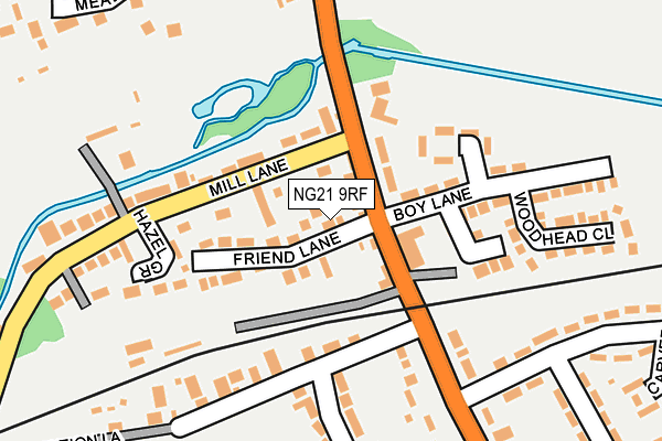 NG21 9RF map - OS OpenMap – Local (Ordnance Survey)