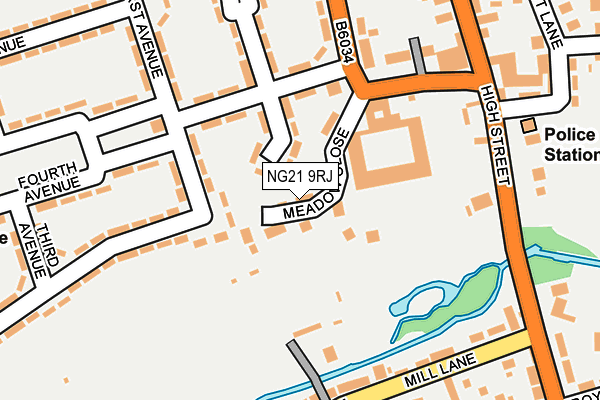 NG21 9RJ map - OS OpenMap – Local (Ordnance Survey)
