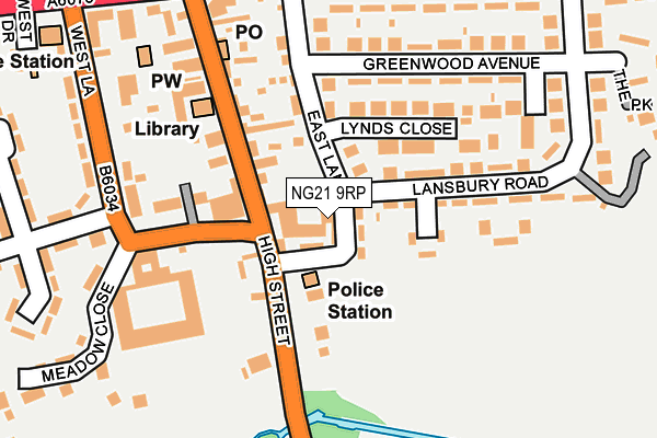 NG21 9RP map - OS OpenMap – Local (Ordnance Survey)