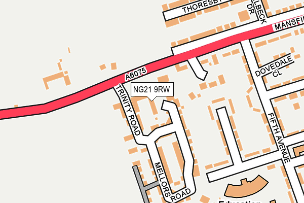 NG21 9RW map - OS OpenMap – Local (Ordnance Survey)