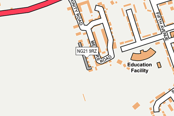 NG21 9RZ map - OS OpenMap – Local (Ordnance Survey)