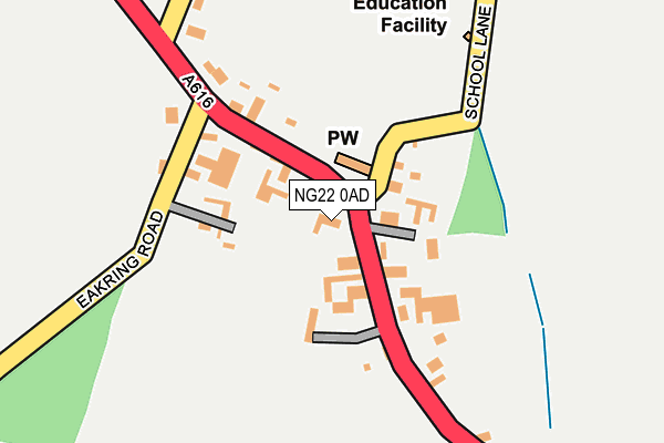 NG22 0AD map - OS OpenMap – Local (Ordnance Survey)