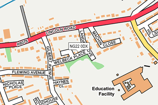 NG22 0DX map - OS OpenMap – Local (Ordnance Survey)