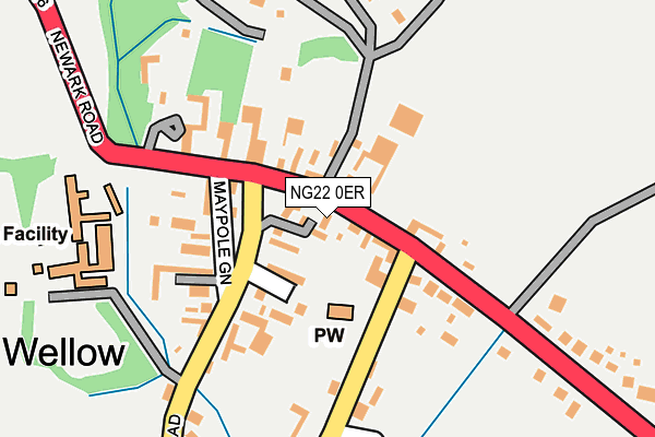 NG22 0ER map - OS OpenMap – Local (Ordnance Survey)