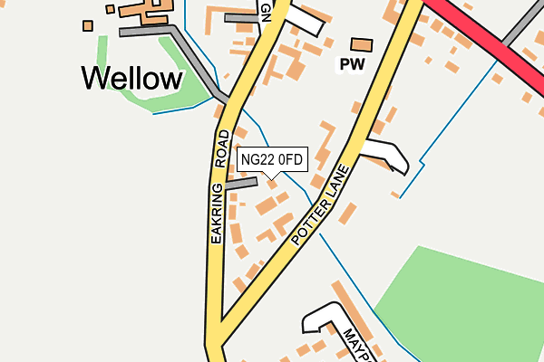 NG22 0FD map - OS OpenMap – Local (Ordnance Survey)