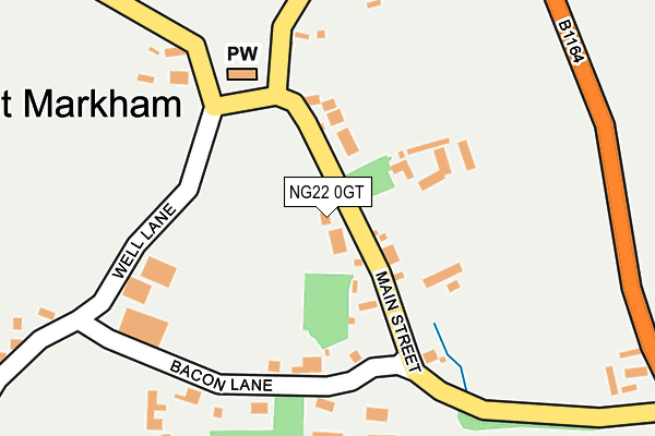 NG22 0GT map - OS OpenMap – Local (Ordnance Survey)