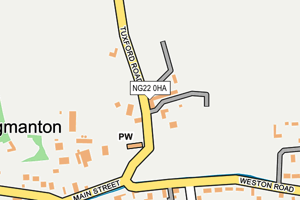 NG22 0HA map - OS OpenMap – Local (Ordnance Survey)