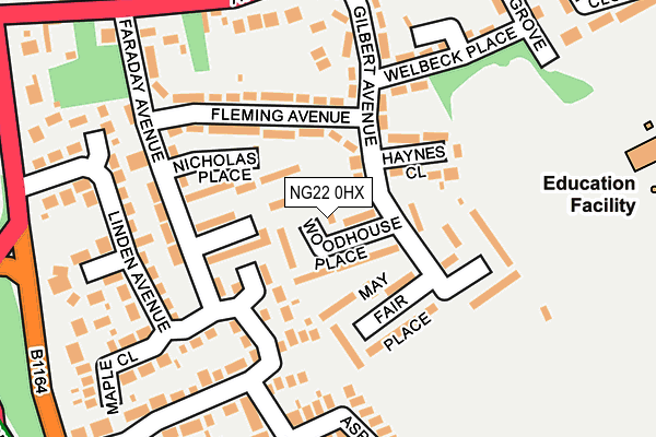 NG22 0HX map - OS OpenMap – Local (Ordnance Survey)