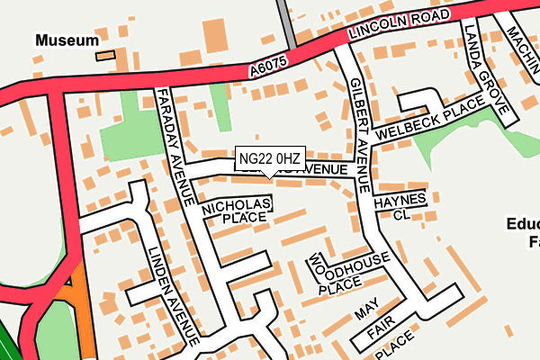 NG22 0HZ map - OS OpenMap – Local (Ordnance Survey)