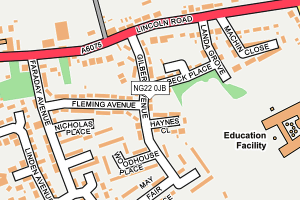 NG22 0JB map - OS OpenMap – Local (Ordnance Survey)