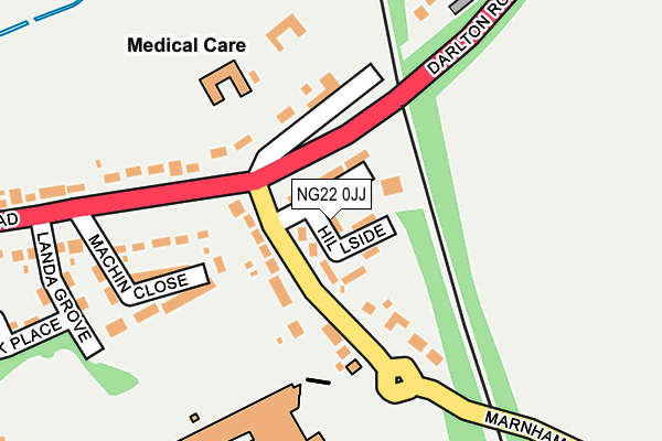 NG22 0JJ map - OS OpenMap – Local (Ordnance Survey)
