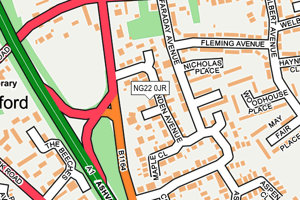 NG22 0JR map - OS OpenMap – Local (Ordnance Survey)