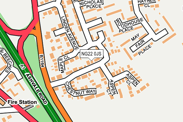 NG22 0JS map - OS OpenMap – Local (Ordnance Survey)