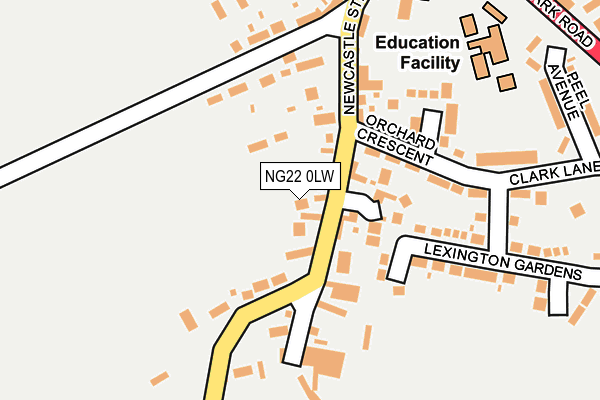 NG22 0LW map - OS OpenMap – Local (Ordnance Survey)