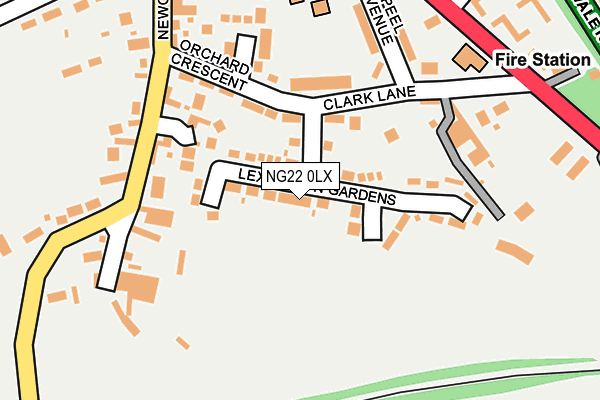 NG22 0LX map - OS OpenMap – Local (Ordnance Survey)