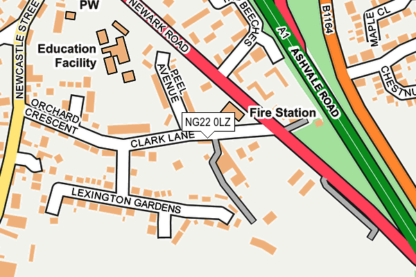 NG22 0LZ map - OS OpenMap – Local (Ordnance Survey)