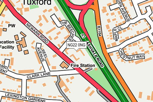 NG22 0NG map - OS OpenMap – Local (Ordnance Survey)