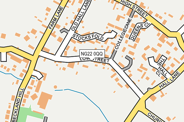 NG22 0QQ map - OS OpenMap – Local (Ordnance Survey)