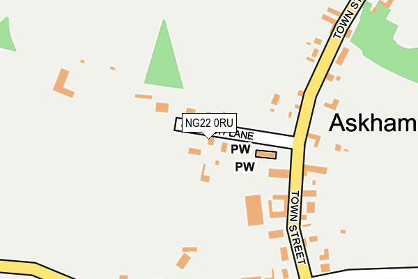 NG22 0RU map - OS OpenMap – Local (Ordnance Survey)
