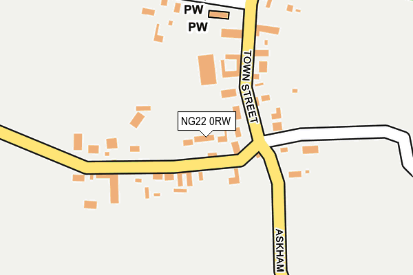 NG22 0RW map - OS OpenMap – Local (Ordnance Survey)