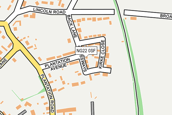 NG22 0SF map - OS OpenMap – Local (Ordnance Survey)