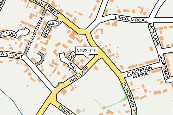 NG22 0TT map - OS OpenMap – Local (Ordnance Survey)