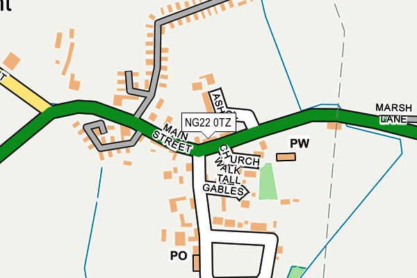 NG22 0TZ map - OS OpenMap – Local (Ordnance Survey)