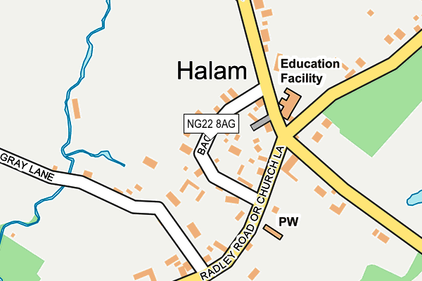 NG22 8AG map - OS OpenMap – Local (Ordnance Survey)