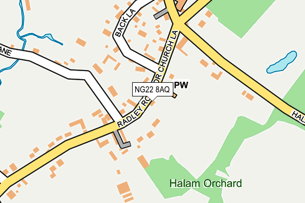 NG22 8AQ map - OS OpenMap – Local (Ordnance Survey)