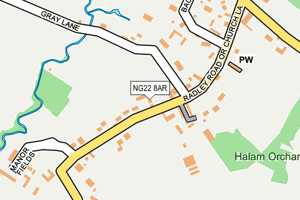 NG22 8AR map - OS OpenMap – Local (Ordnance Survey)