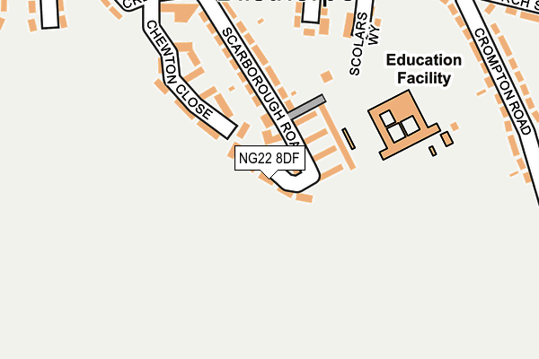NG22 8DF map - OS OpenMap – Local (Ordnance Survey)