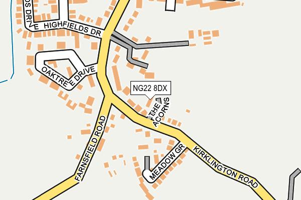 NG22 8DX map - OS OpenMap – Local (Ordnance Survey)