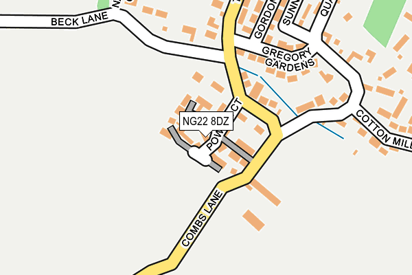 NG22 8DZ map - OS OpenMap – Local (Ordnance Survey)