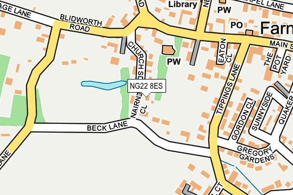 NG22 8ES map - OS OpenMap – Local (Ordnance Survey)
