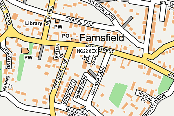 NG22 8EX map - OS OpenMap – Local (Ordnance Survey)