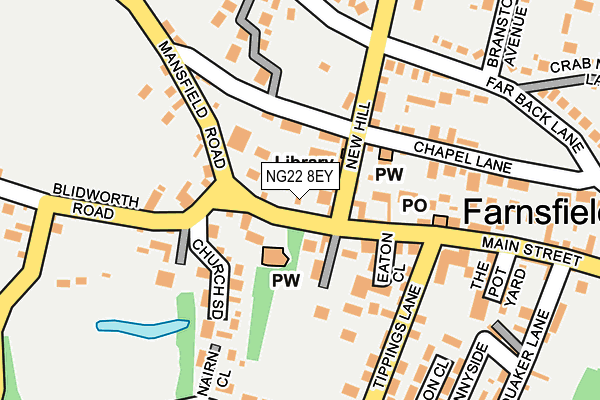 NG22 8EY map - OS OpenMap – Local (Ordnance Survey)