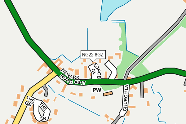 NG22 8GZ map - OS OpenMap – Local (Ordnance Survey)