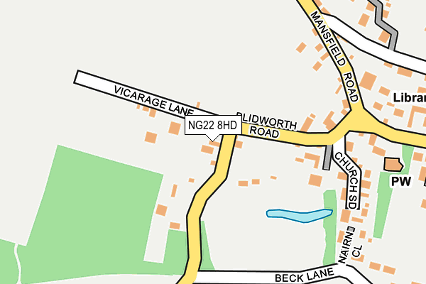 NG22 8HD map - OS OpenMap – Local (Ordnance Survey)