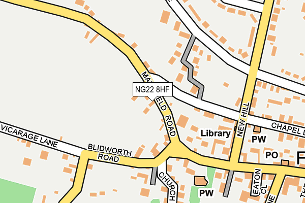 NG22 8HF map - OS OpenMap – Local (Ordnance Survey)