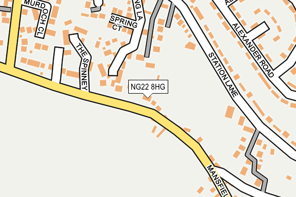 NG22 8HG map - OS OpenMap – Local (Ordnance Survey)