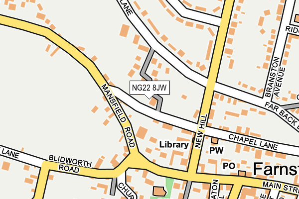 NG22 8JW map - OS OpenMap – Local (Ordnance Survey)
