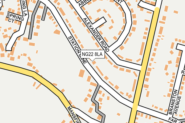 NG22 8LA map - OS OpenMap – Local (Ordnance Survey)