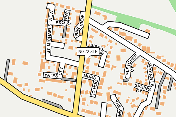 NG22 8LF map - OS OpenMap – Local (Ordnance Survey)